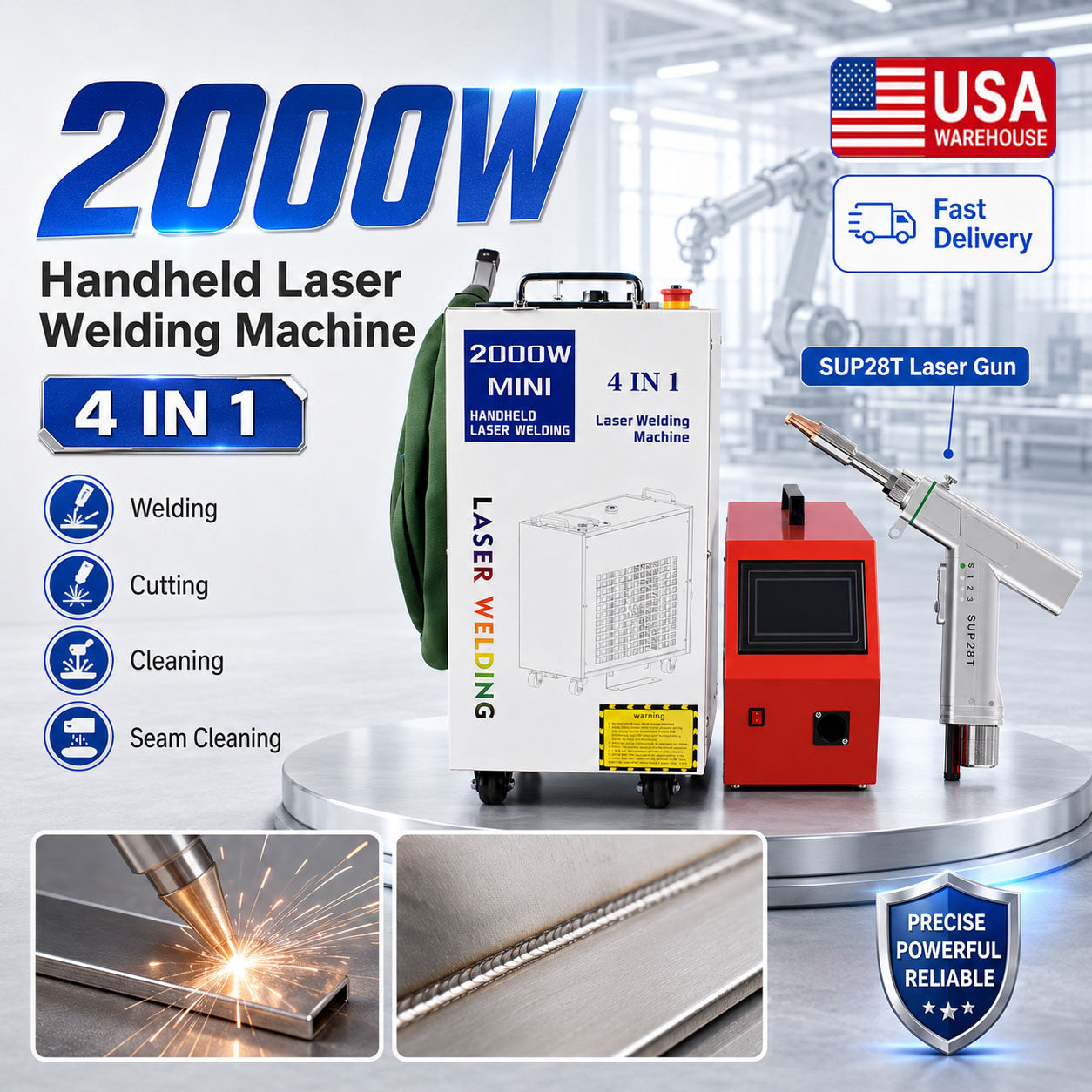 Laser Soldering Machine Handheld - 2000Wレーザー溶接機 4in1レーザー溶接機 溶接・洗浄・切断・はんだ付け機 BWTファイバーマシン ハンドヘルドレーザー溶接機 金属用