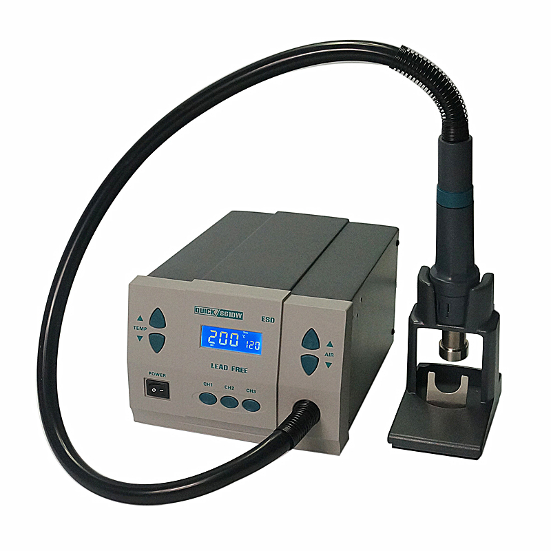 Hot Air Rework Station 861Dw - QUICK 861DW ホットエアリワークステーション ESD対応 無鉛ヒートガン はんだ付けステーション
