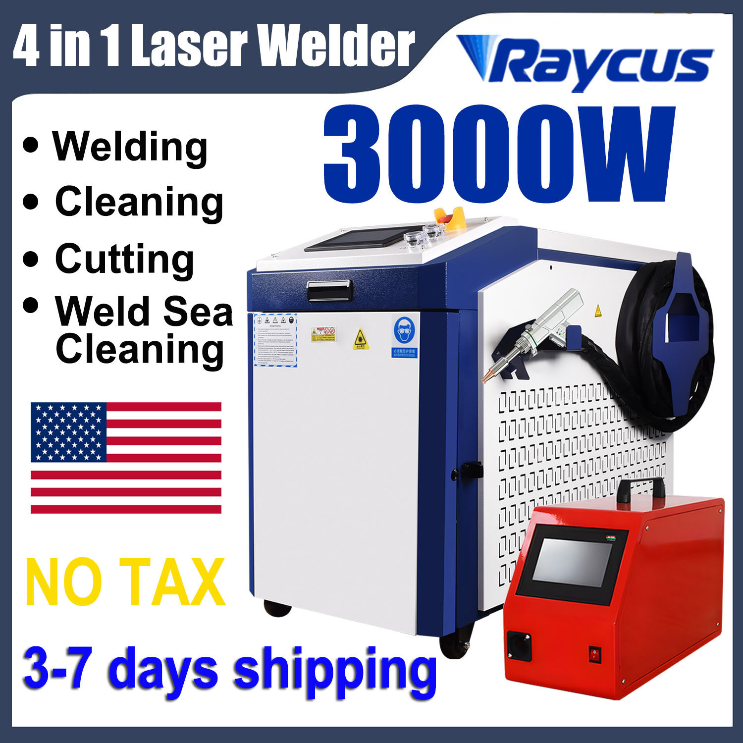Laser Soldering Machine Handheld - Raycus 3000W ハンドヘルド 4-in-1 ファイバーレーザー溶接機 多機能金属溶接・切断・クリーニング・はんだ付け機