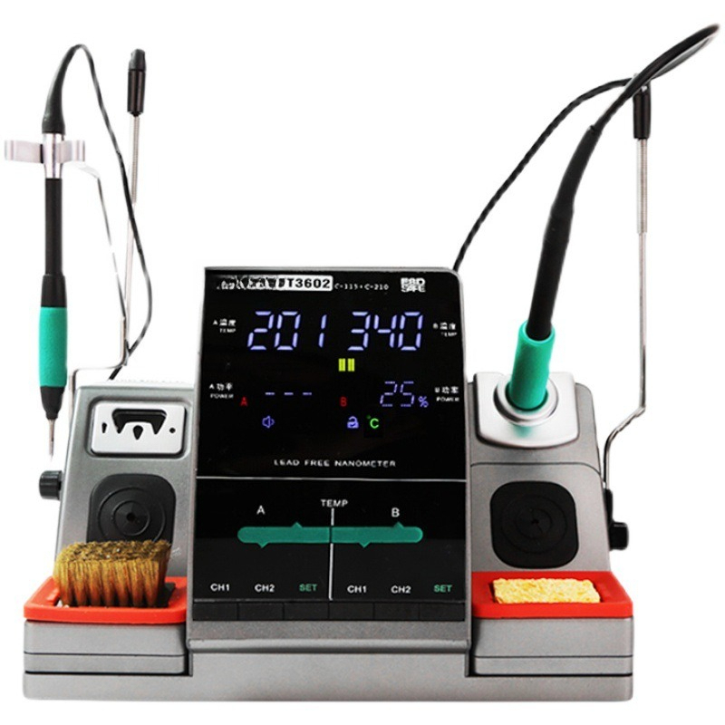 C115 Nano Soldering Iron Station - スピードT3602ナノ溶接テーブル、C210はんだごてヘッド、C115ダブルステーション電気はんだごてスピードT26付き