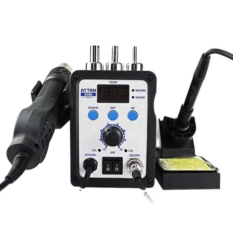 2 In 1 Soldering Rework Station 750W - ATTEN AT8586 2 in 1 750W鉛フリー恒温調整可能温度熱風ガンはんだ付けステーションSMDリワークステーション