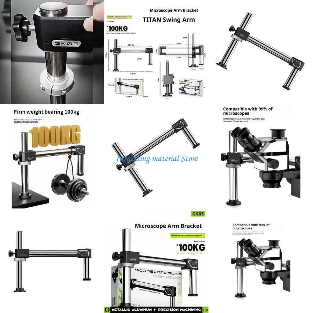 Articulating Arm Boom Stand Microscope - Y5GD ダブルアームブームスタンド全回転関節アーム産業用ワークベンチ