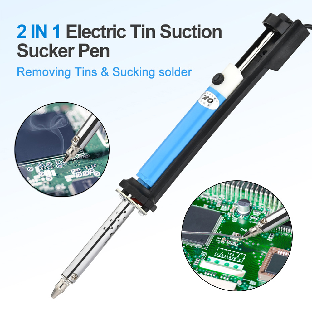 Desoldering Pump Electric Vacuum Station - AC 110V/220V 電気はんだ吸い取り機ペンはんだごて 30 ワット PCB