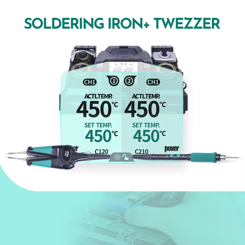 C210 Precision Soldering Station - SMT SMD マイクロコンポーネントリワークステーション 自動校正機能付き YIHUA 982D-III