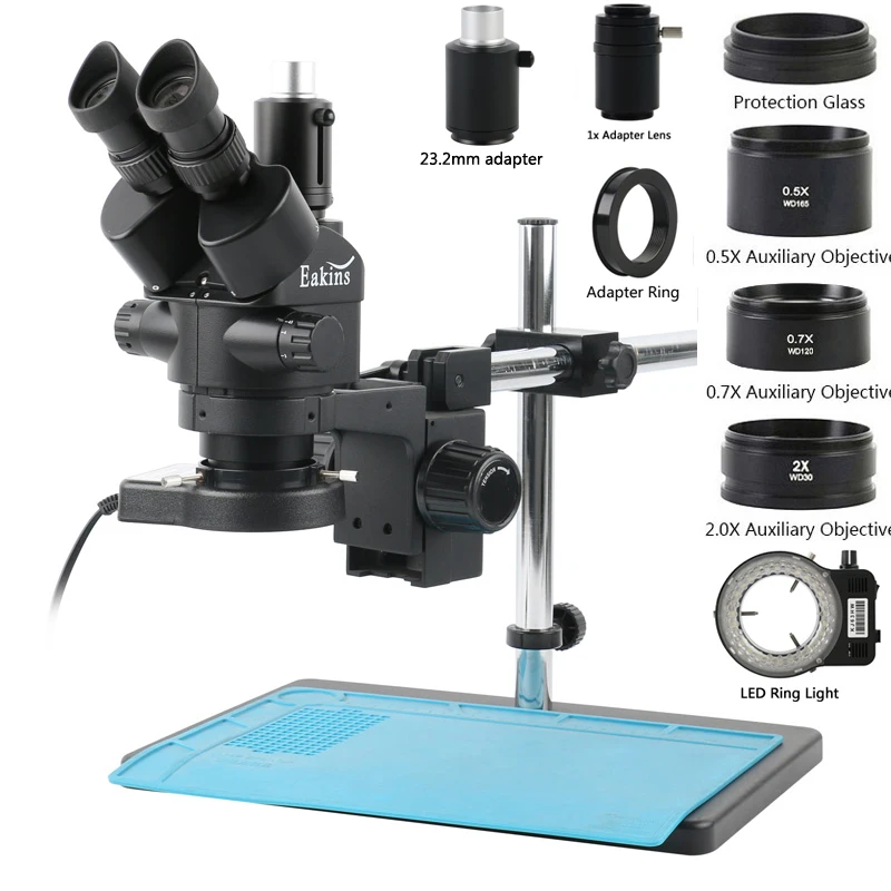 3.5倍、7倍、45倍、90倍工業用ラボ同時焦点調整式ステレ - Trinocular Stereo Microscope 7X-45X のレビューと価格