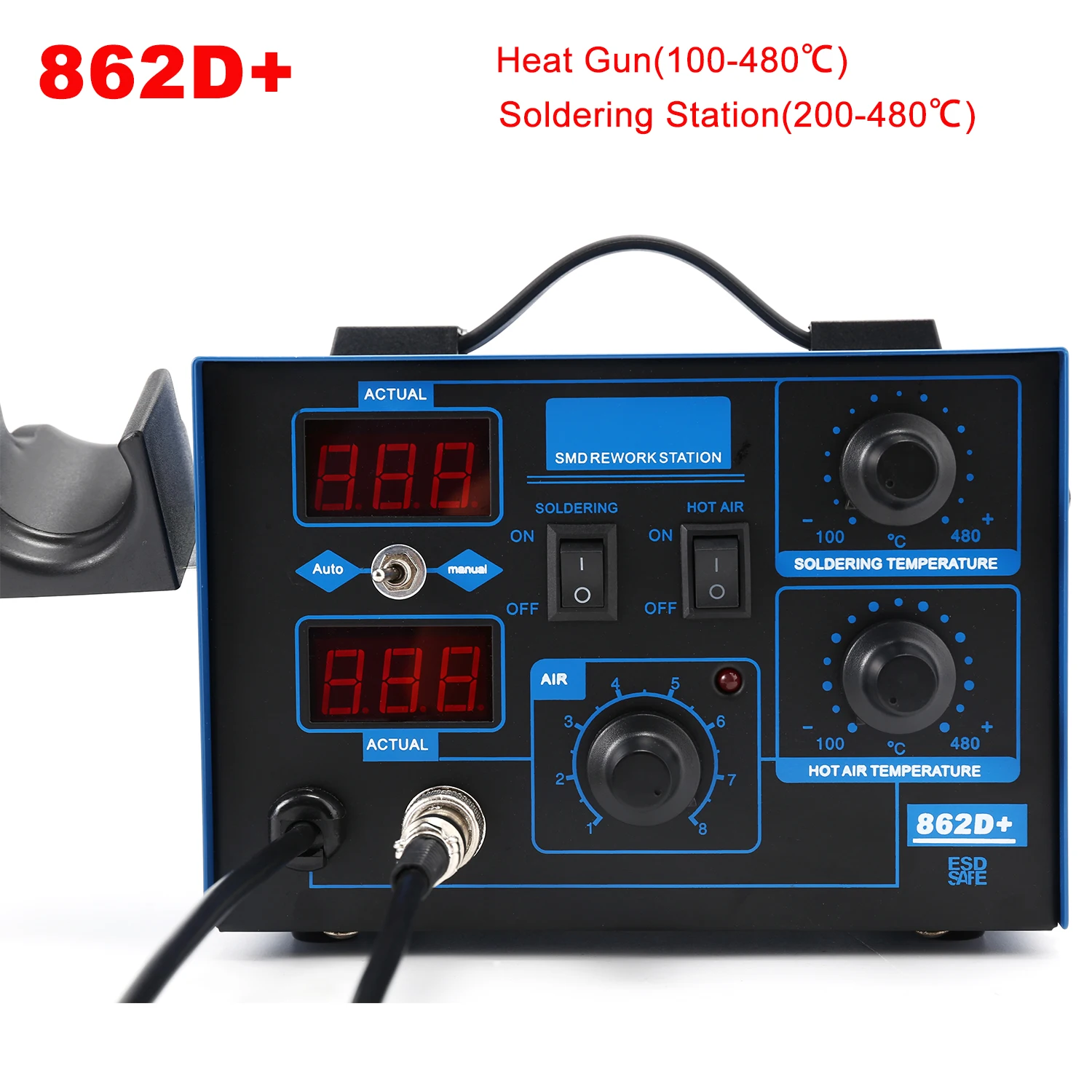 862D+ はんだ付けステーション 2 in 1 BGAリワ - 2 In 1 Soldering Rework Station 750W のレビューと価格