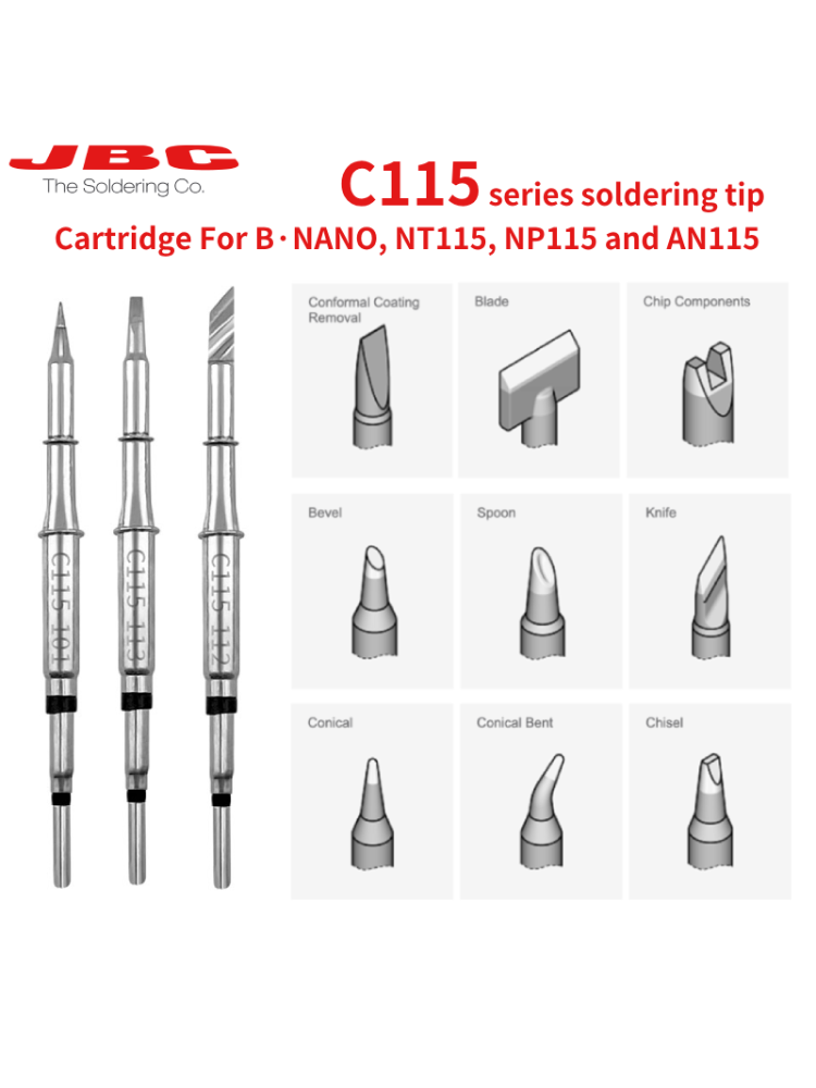 オリジナル JBC C115 カートリッジはんだごてのヒント - C115 Nano Soldering Iron Station のレビューと価格