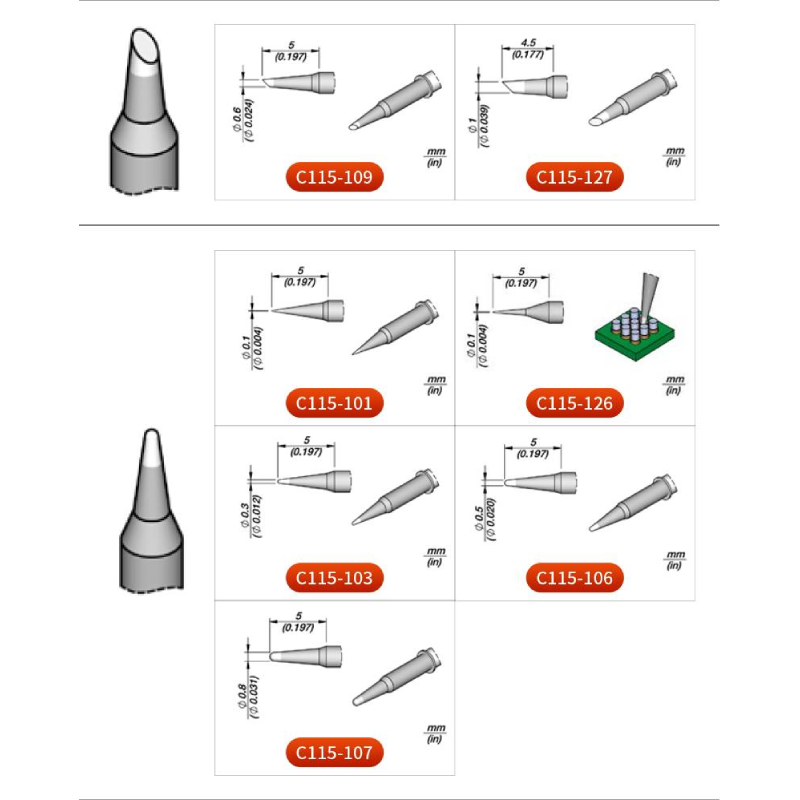 オリジナル JBC C115 カートリッジはんだごてのヒント - C115 Nano Soldering Iron Station のレビューと価格