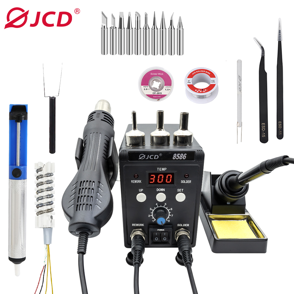 JCD 750W 8586 2 in 1 デジタルESDホッ - 2 In 1 Soldering Rework Station 750W のレビューと価格