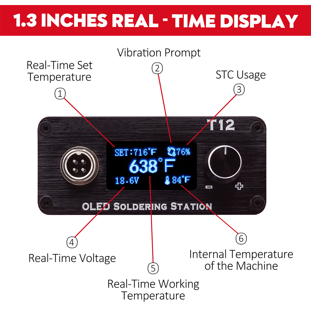 ミルウォーキー用の調整可能なはんだ付けステーション,oled - T12 Soldering Station Oled のレビューと価格