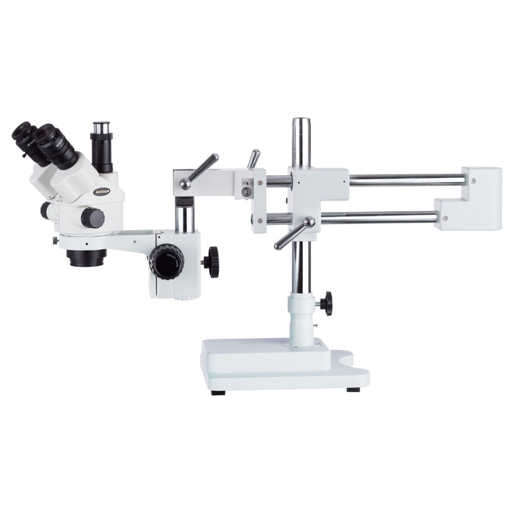 AmScope SM-4シリーズ シミュルフォーカル ロック - Trinocular Stereo Microscope 7X-45X のレビューと価格