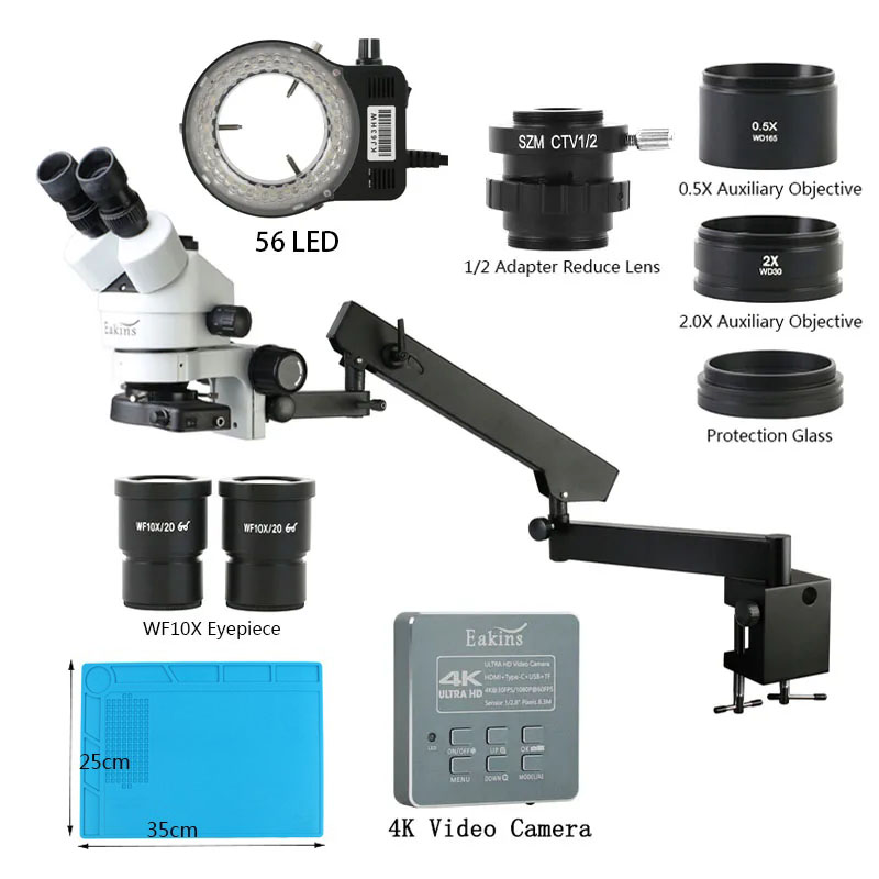 産業用三眼ステレオ顕微鏡,同様の焦点,HDMIインターフェー - Simul-Focal Industrial Microscope 4K Hdmi のレビューと価格
