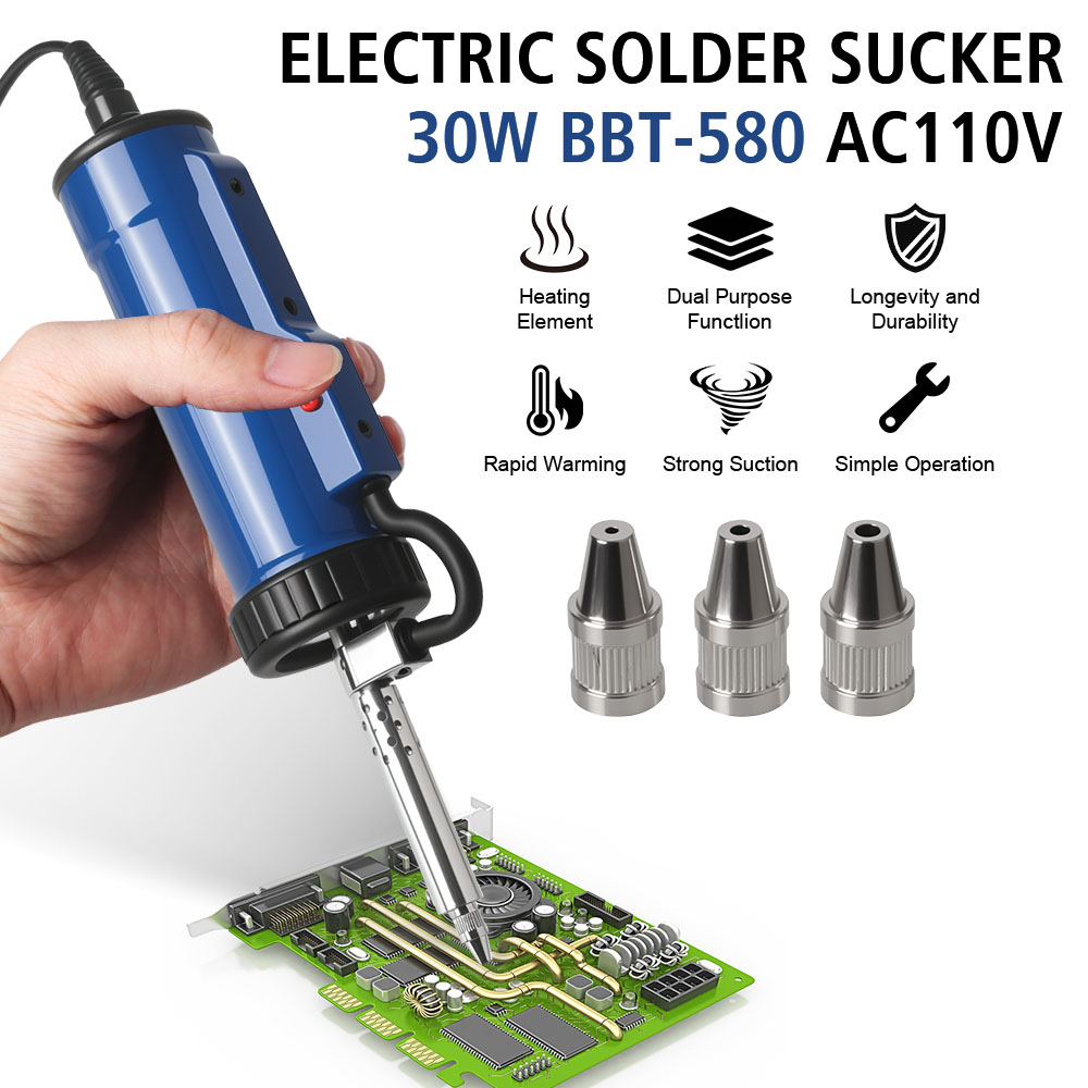 真空はんだ吸い取り器 電動はんだ吸取器 3つの吸引ノズル付き - Desoldering Pump Electric Vacuum Station のレビューと価格