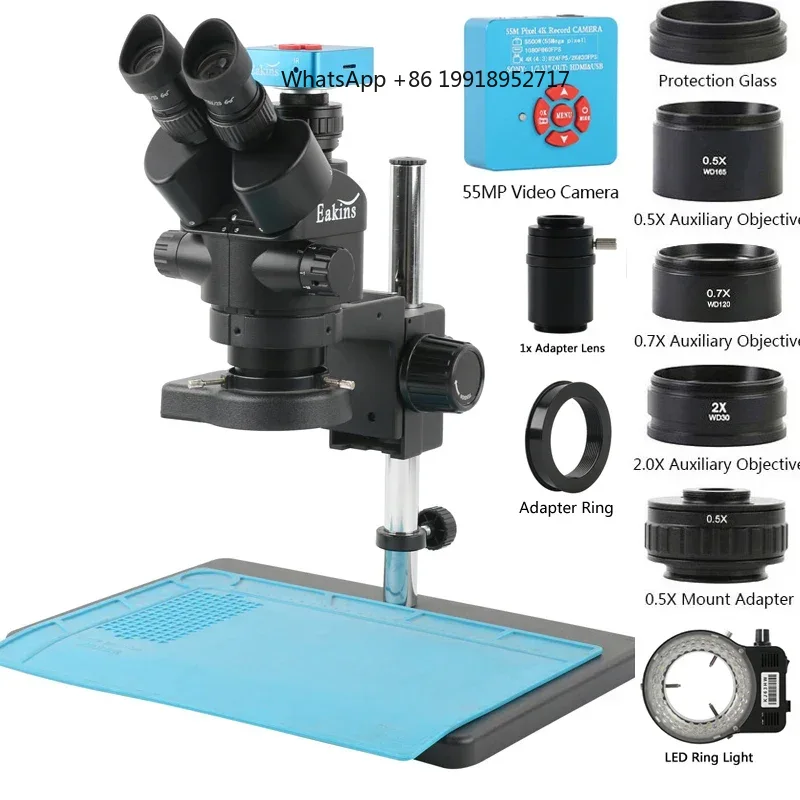 Eakins Zoom 3.5-90X 三眼実体顕微鏡セット - Simul-Focal Industrial Microscope 4K Hdmi のレビューと価格