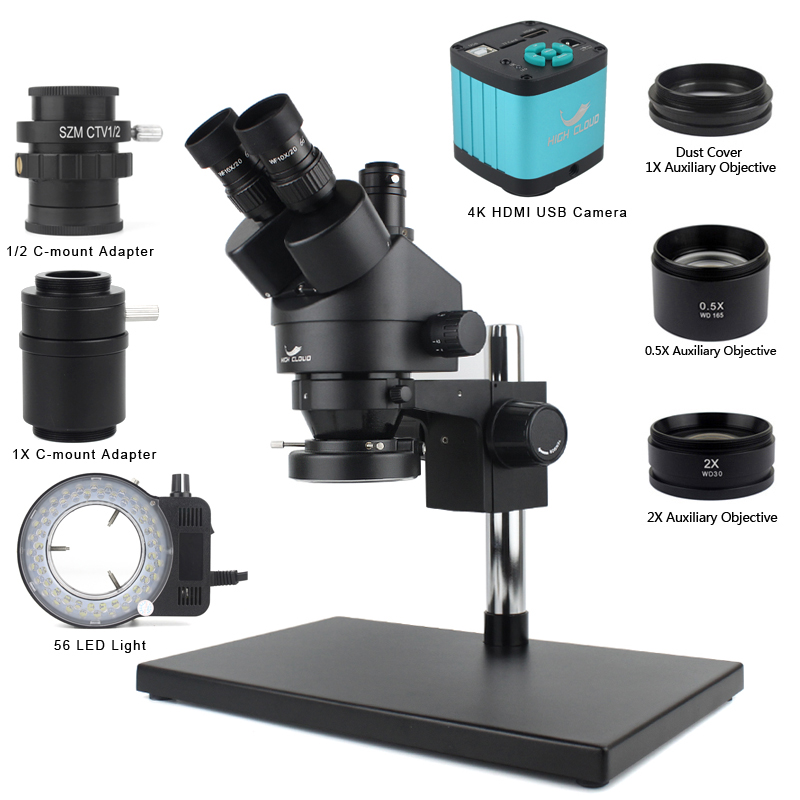 Simul-ステレオ三眼焦点顕微鏡,電話PCB溶接修理ラボ, - Simul-Focal Industrial Microscope 4K Hdmi のレビューと価格